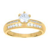 10kt Yellow Gold Womens Cubic-Zirconia Fashion Link Bracelet Size 8 Inches