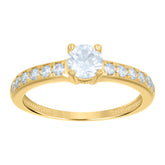 10kt Yellow Gold Womens Cubic-Zirconia Fashion Link Bracelet Size 8 Inches