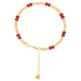14kt Yellow Gold Womens Red Beaded Fashion Bracelet