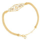 14kt Yellow Gold Womens Pink White Cubic-Zirconia Elephant 15 Anos Quinceanera Heart Charm Bracelet Size 8 Inches