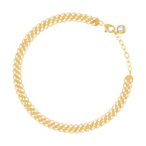 14kt Yellow Gold Womens Cubic-Zirconia Link Fashion Bracelet