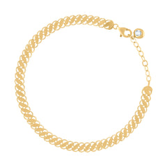 14kt Yellow Gold Womens Cubic-Zirconia Link Fashion Bracelet