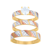 10kt Yellow Gold Womens Cubic-Zirconia Cross Link Bracelet Size 7 + 1 Inches