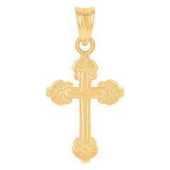 10kt Yellow Gold Unisex Textured Initial Letter K Charm Pendant