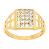 10kt Yellow Gold Womens Cubic-Zirconia Heart Beaded Charm 8" Bracelet