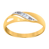 14kt Two-tone Gold Womens Cubic-Zirconia Fashion Ring