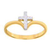 14kt Two-tone Gold Womens Cross Religious Ring