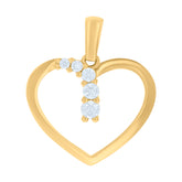10kt Yellow Gold Womens Cubic-Zirconia Heart Charm Pendant