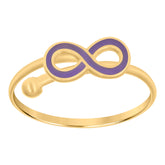 14kt Yellow Gold Baby Purple Enameled Infinity Ring