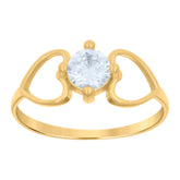 14kt Yellow Gold Baby Cubic-Zirconia Heart Ring