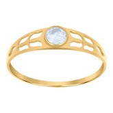 14kt Yellow Gold Baby Oval Cubic-Zirconia Fashion Ring