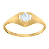14kt Yellow Gold Baby Cubic-Zirconia Heart Ring