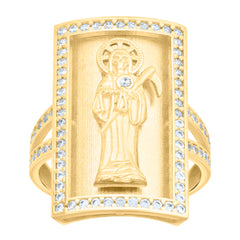 10kt Yellow Gold Unisex Cubic Zirconia R Alphabet Initial Charm Pendant