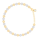 10kt Yellow Gold Womens Cubic-Zirconia Diamond-Cut Beaded Charm Anklet Size 10 Inches