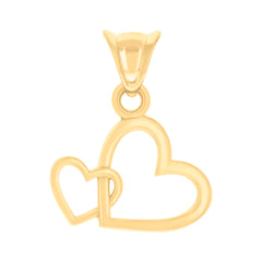 14kt Yellow Gold Womens Intertwined Heart Charm Pendant