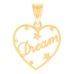 14kt Yellow Gold Womens Dream Heart Charm Pendant