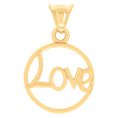 14kt Yellow Gold Womens Love Charm Pendant