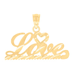 14kt Yellow Gold Womens Love Heart Charm Pendant