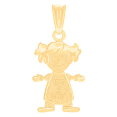 14kt Yellow Gold Womens It's A Girl Baby Charm Pendant