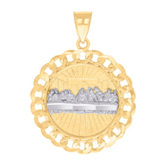 14kt Two-tone Gold Mens Last Supper Religious Charm Pendant
