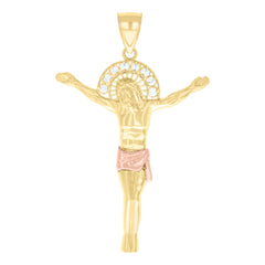 10kt Yellow Gold Unisex Jesus Religious Charm Pendant