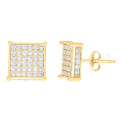 10kt Yellow Gold Womens Cubic-Zirconia Flower Engagement Ring