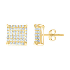 10Kt Yellow Gold Womens Round Tube Diamond-cut Patterned Fancy Hoop Earrings 4mm-38