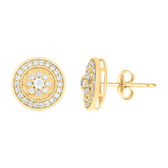 10kt Yellow Gold Womens Greek Key Textured Hoop Earrings