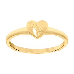 14kt Yellow Gold Womens Love Heart Ring