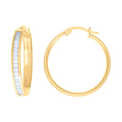 10kt Yellow Gold Womens Infinity Yellow Beaded Hoop Earrings