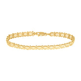 10kt Yellow Gold Womens Heart Link 7" Bracelet