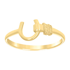 14kt Yellow Gold Womens Horseshoe Good Luck Ring