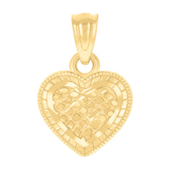 14kt Yellow Gold Womens Nugget Heart Charm Pendant