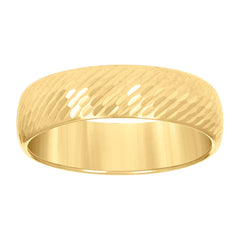 10kt Yellow Gold Mens 6mm Fashion Wedding Band Ring Size 12