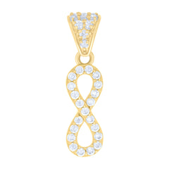 14kt Yellow Gold Womens Cubic-Zirconia Infinity Love Charm Pendant