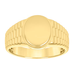 14kt Yellow Gold Womens Oval Head Signet Ring