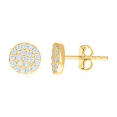 14kt Yellow Gold Womens Cubic-Zirconia Fashion Stud Earrings