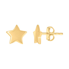 14kt Yellow Gold Womens Star Fashion Stud Earrings