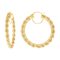 10kt Yellow Gold Womens Fancy Twisted Rope Hoop Earrings 5mm-50