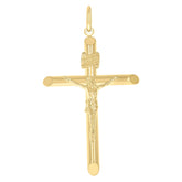 14kt Yellow Gold Unisex INRI Crucifix Cross Religious Charm Pendant