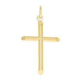 14kt Yellow Gold Unisex Tube Cross Religious Charm Pendant