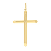 14kt Yellow Gold Unisex Tube Cross Religious Charm Pendant