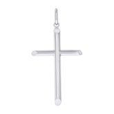14kt White Gold Unisex Tube Cross Religious Charm Pendant
