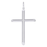 14kt White Gold Unisex Tube Cross Religious Charm Pendant