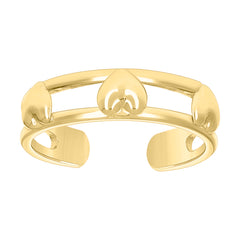14kt Yellow Gold Womens Hearts Toe Ring