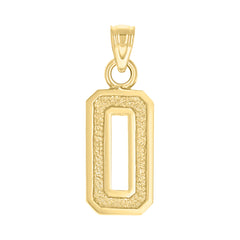 14kt Yellow Gold Unisex Initial Number 0 Charm Pendant