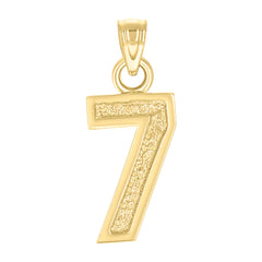 14kt Yellow Gold Unisex Initial Number 7 Charm Pendant