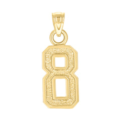 14kt Yellow Gold Unisex Initial Number 8 Charm Pendant