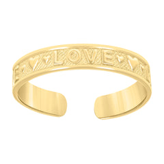 14kt Yellow Gold Womens Love Toe Ring