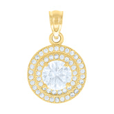 14kt Yellow Gold Womens Cubic-Zirconia Round Fashion Charm Pendant